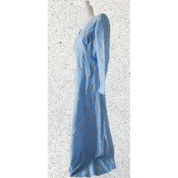 VTG Women's Size M/L Boho Hippie Handmade Floral Long Sleeve Maxi Dress … - Picture 3 of 9